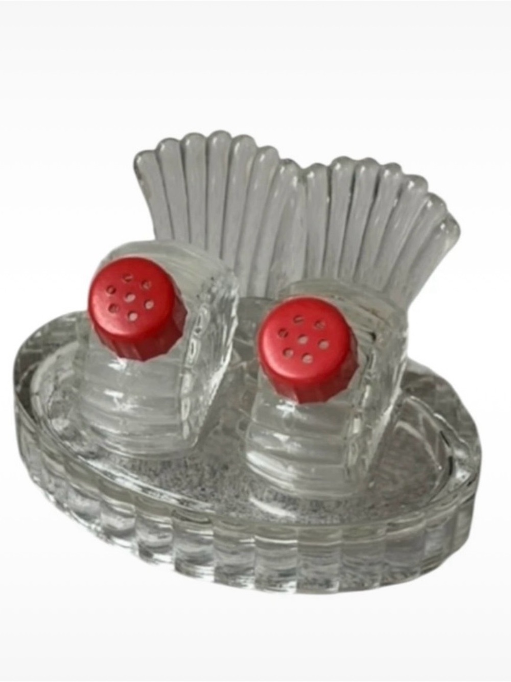Vintage 40's-50's Hazel-Atlas Pressed Glass Turkey Fan Tail Salt & Pepper Shaker